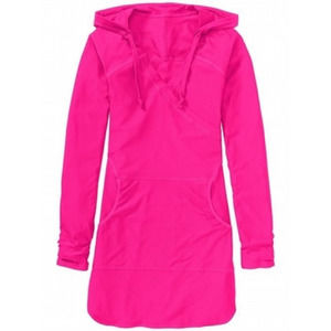 Athleta Wick-It Wader Coverup Hoodie Dress UPF 50 Pink Long Sleeve Hooded Medium
